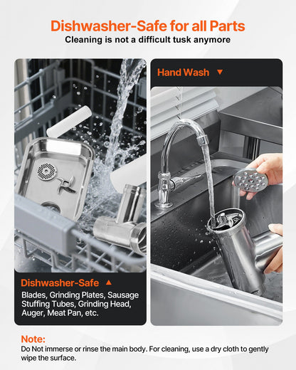 Meat Grinder, 21 Lbs/Min Capacity Electric Meat Grinders with Blade, Grinding Plate, Sausage Maker, Stainless Steel Commercial Meat Mincer for Kitchen Restaurant Butcher Store