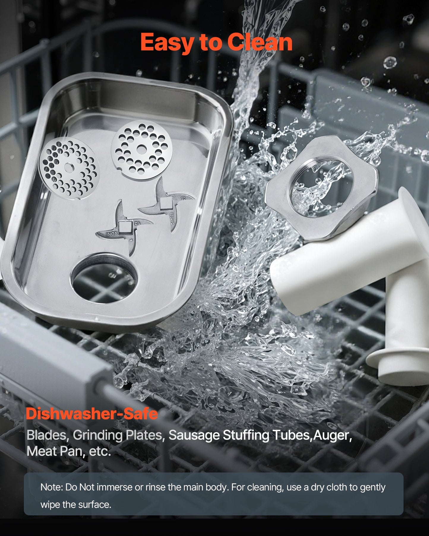 Commercial Electric Meat Grinder, 3.2 kg/min Capacity, #12 Industrial Meat Mincer with 2 Stainless Steel Blades, 2 Grinding Plates, 850W Heavy-Duty Sausage Maker, for Kitchen, Restaurant