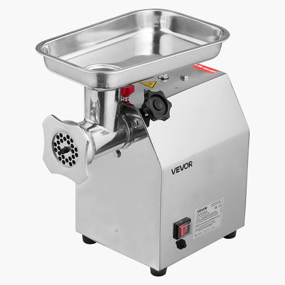 Commercial Electric Meat Grinder, 3.2 kg/min Capacity, #12 Industrial Meat Mincer with 2 Stainless Steel Blades, 2 Grinding Plates, 850W Heavy-Duty Sausage Maker, for Kitchen, Restaurant