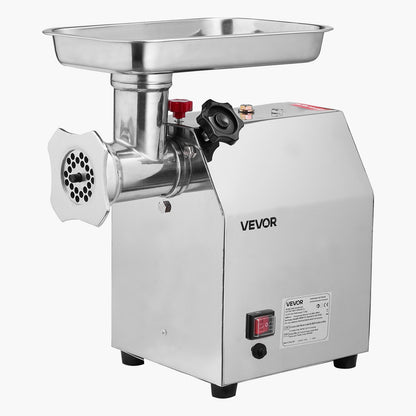 Commercial Electric Meat Grinder, 3.2 kg/min Capacity, #12 Industrial Meat Mincer with 2 Stainless Steel Blades, 2 Grinding Plates, 850W Heavy-Duty Sausage Maker, for Kitchen, Restaurant