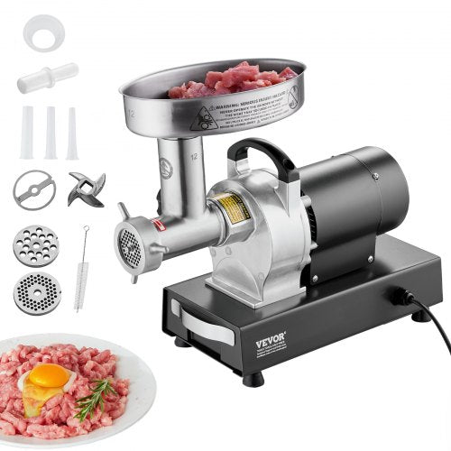 Meat Grinder, 9 Lbs/Min Capacity Electric Meat Grinders with Blade, Grinding Plate, Sausage Maker, Stainless Steel Commercial Meat Mincer for Kitchen Restaurant Butcher Store