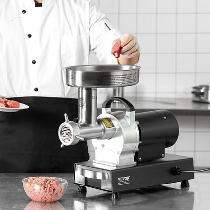 Meat Grinder, 9 Lbs/Min Capacity Electric Meat Grinders with Blade, Grinding Plate, Sausage Maker, Stainless Steel Commercial Meat Mincer for Kitchen Restaurant Butcher Store