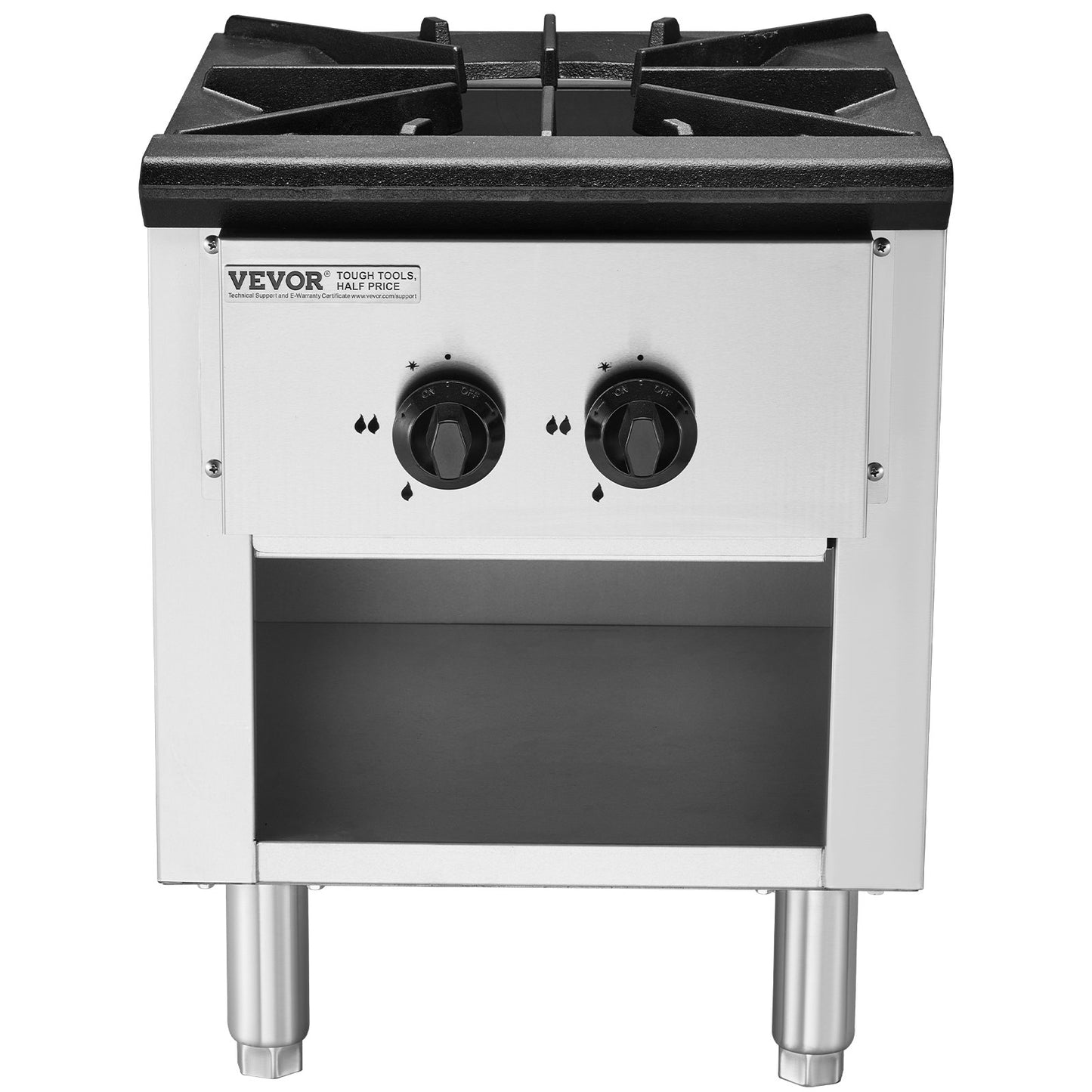 Commercial Gas Stove with Cabinet, Propane and Natural Gas Countertop Cooking Stove Range, Stainless Steel Gas Hot Plate, Commercial Cooking Equipment for Restaurant, 26KW