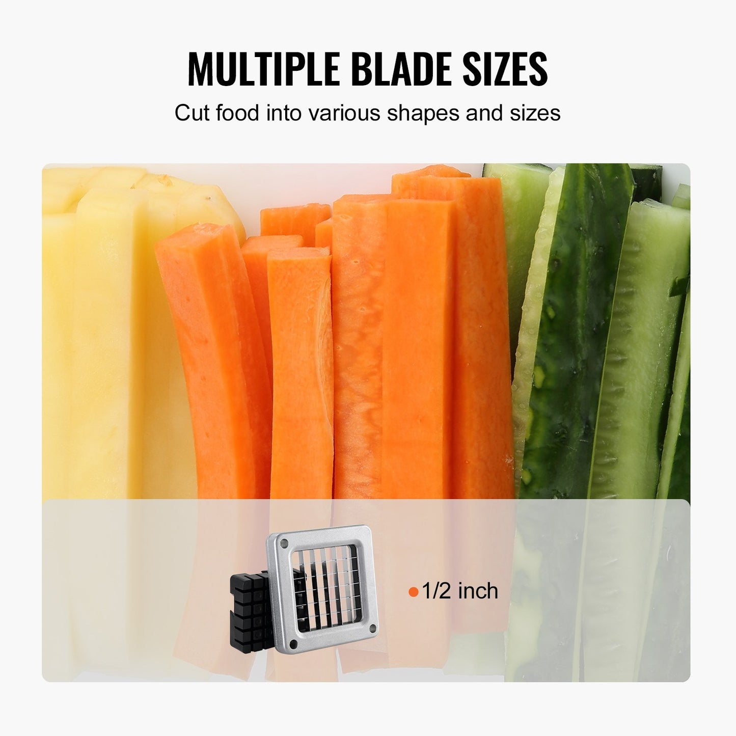 French Fry Cutter, Potato Slicer with 1/2-Inch Stainless Steel Blade, Manual Potato Cutter Chopper with Suction Cups, Great for Potato, French Fries, Cucumber, Vegetables, Carrot