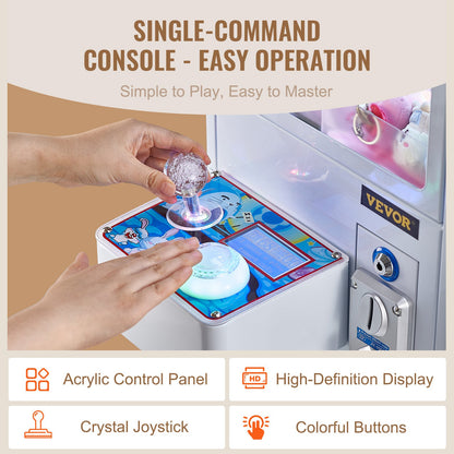 Klomaskin, 0-80 mm käftdiameter 0-130 mm käftlyft, kranpristagare kommersiella arkadspel leksaker, cool rolig grip-och-vinn-maskin med ljus och ljud, barnautomat varuautomat leksak, pojkar och flickor