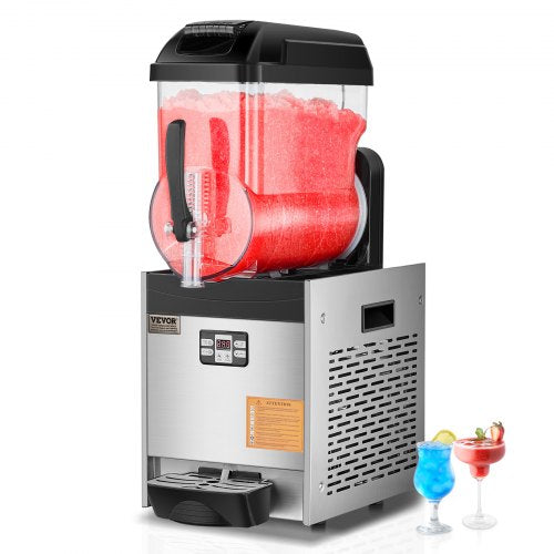 Commercial Slushy Machine, 12L Single Tank Frozen Drink Machine, 48 Cups Stainless Steel Margarita Smoothie Frozen Drink Maker, Slushie Maker for Home Party Restaurants Cafe Bars