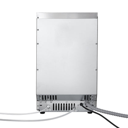 Commercial Ice Maker Machine, 40.82 kg/24h with 5.44kg Storage, 32 Cubes per Cycle, Stainless Steel Freestanding & Countertop Ice Maker with LED Display & Self-Cleaning, for Home Bar Restaurant