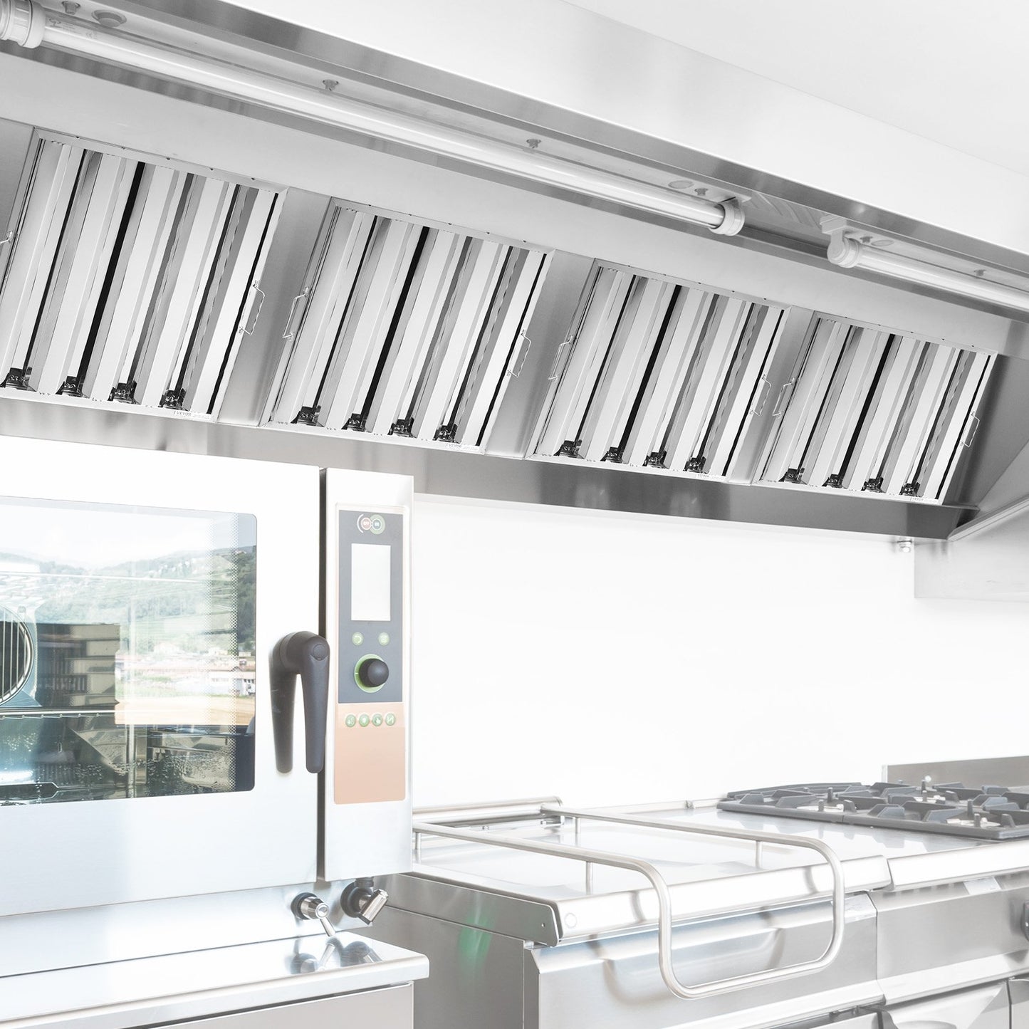 Commercial Hood Filter, 19.5W x 19.5H Inch Range Hood Filters, Stainless Steel Restaurant Range Hood Baffle Filter for Grease Rated Commercial Kitchen Exhaust Hoods, 4 Grooves, 1 Piece