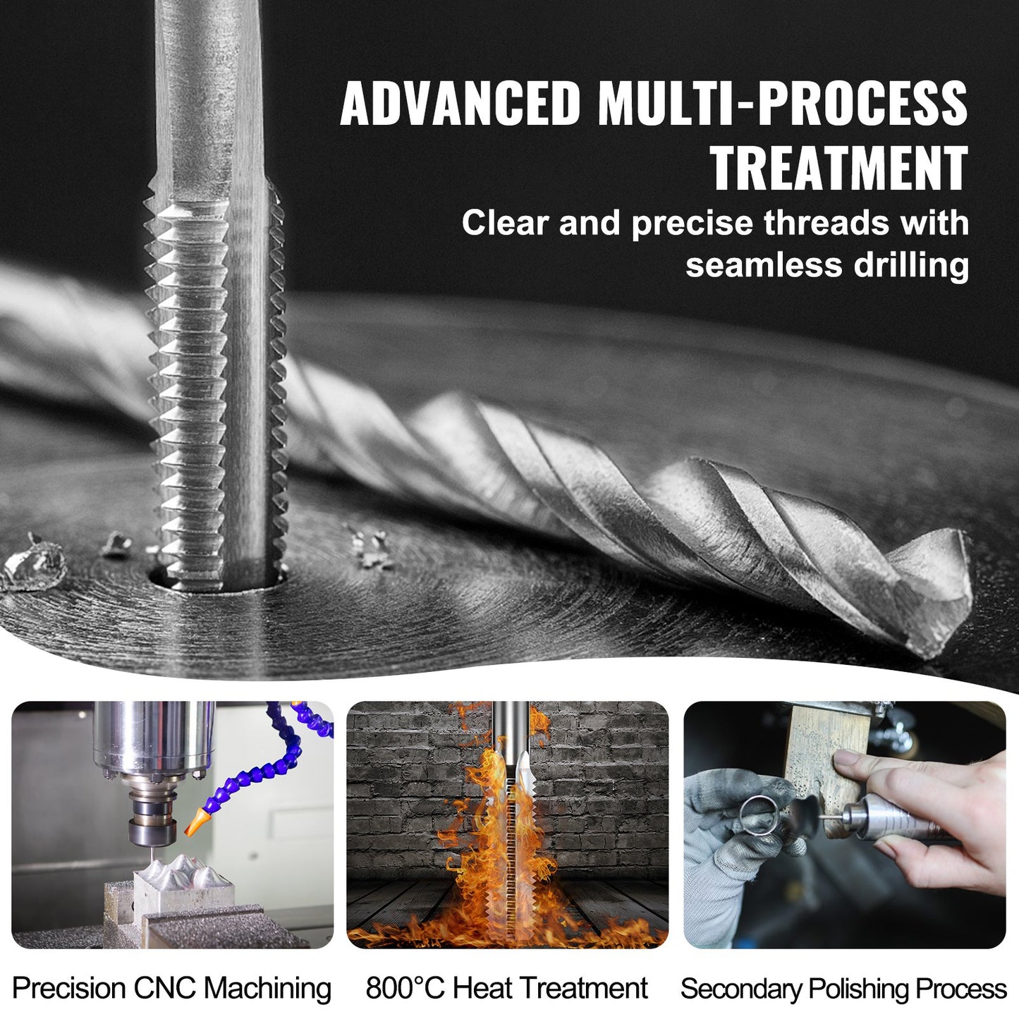 Tap and Die Set, 116-Piece Include Metric and SAE Size, Bearing Steel Taps and Dies, Essential Threading Tool for Cutting External Internal Threads, with Complete Accessories and Storage Case