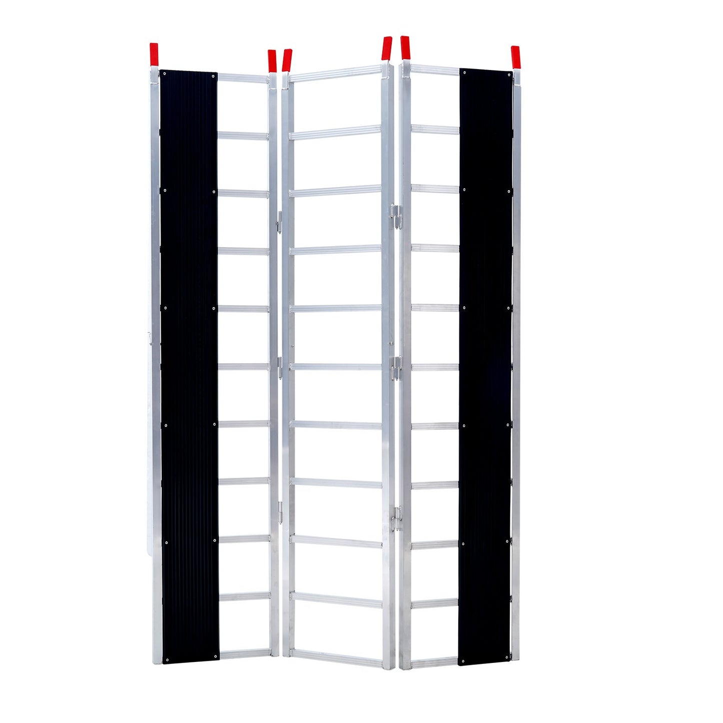 Tri-Fold Loading Ramp, 2160 x 1375 mm, Non-Slip Aluminum Trailer Ramp with Compact Design, Easy Storage, 680.4 kg Load Capacity, for Snowmobiles, ATVs, Tractors, Lawn Mowers, Carts, Motorcycles