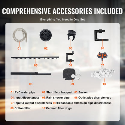 113,6 L Akvariumfilterbehållare 8w UV-lampa Tyst akvarium