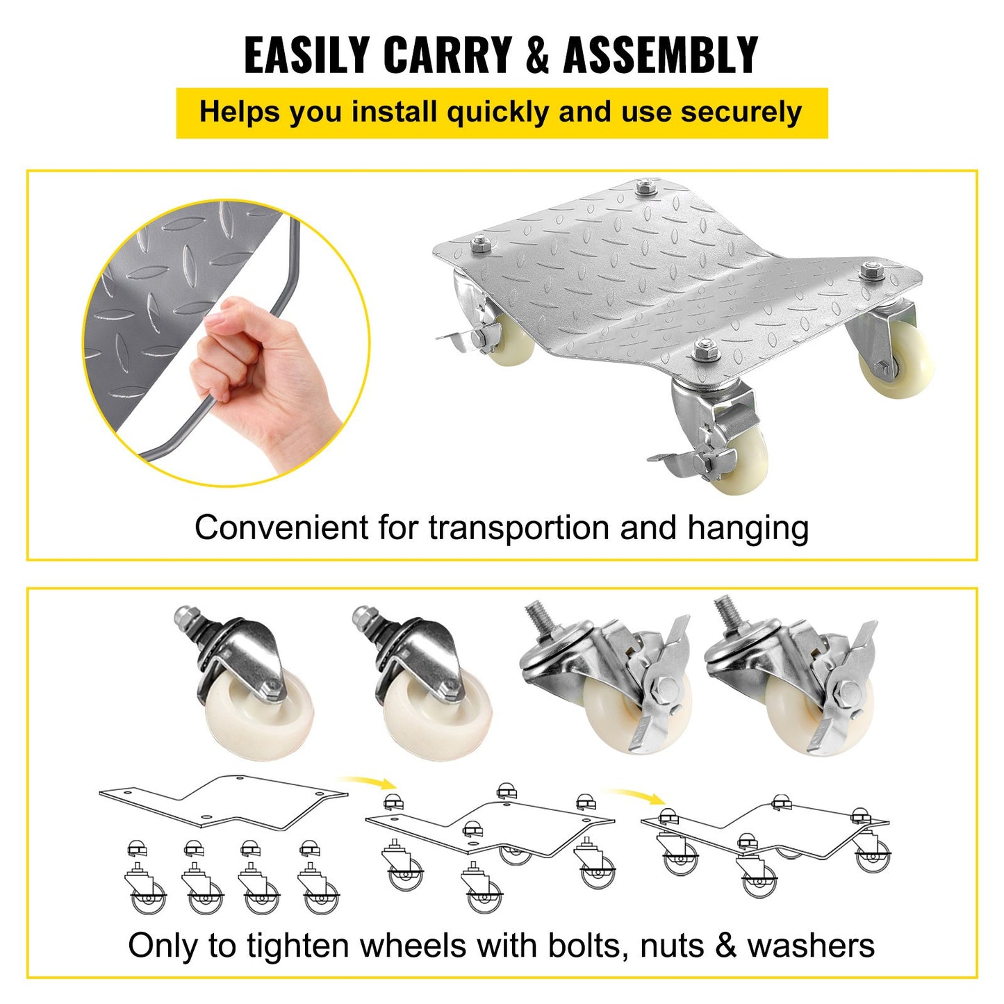 Mophorn Vehicle Positioning Wheel Dollies - 680Kg Per Dolly 2Pcs Tire Car Wheel Dollies Car Skate Dolly Van Positioning Garage Jack