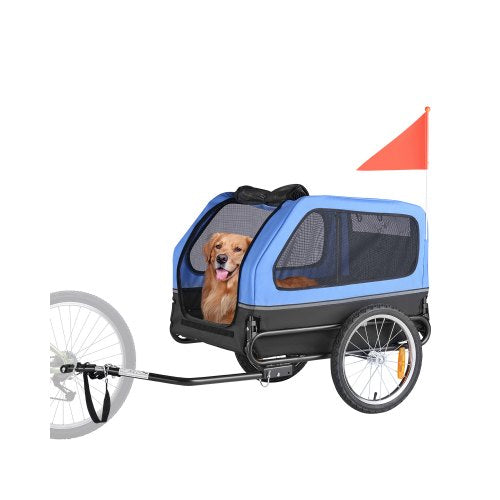 Dog Bike Trailer, Supports up to 40 kg, Pet Cart Bicycle Carrier for Small & Large Dogs, Easy Folding Frame with Quick Release Wheel, Universal Bicycle Coupler, Reflector, Flag, Internal Leash