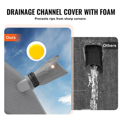 Travel Trailer Cover, 20-22 ft RV Cover, 4-Layer Non-Woven Fabric Camper Cover, Waterproof, Windproof and Rip-Stop Class A RV Cover, with Storage Bag, Repair Patches, Straps and Tire Covers