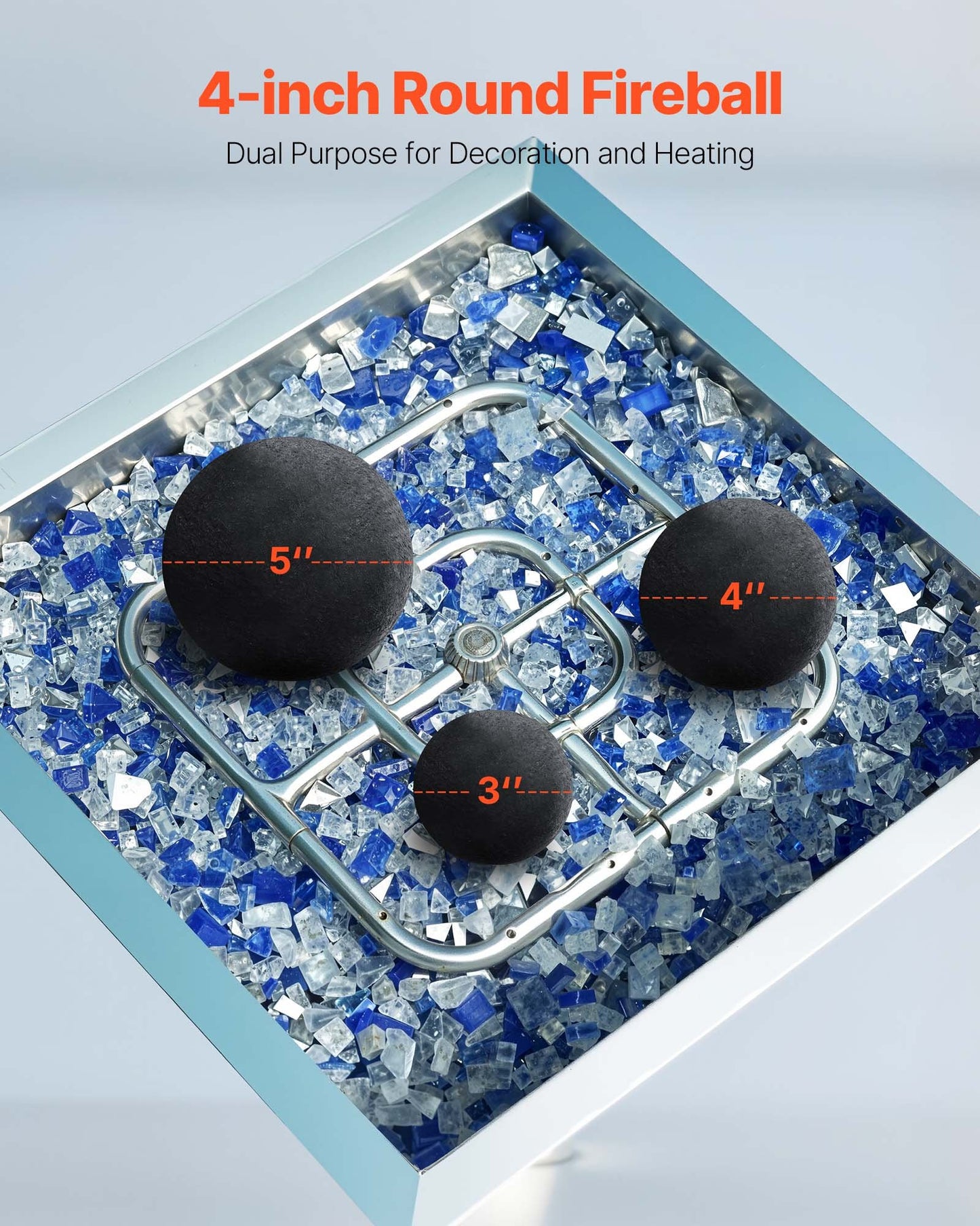 Ceramic Fire Balls, 100 mm 12 Pcs Round Fire Stones, Reusable Lava Rocks Indoor and Outdoor Use, Decorative Fire Pit Rocks for Propane/Gas Fireplace, Stove, Courtyard, Camping, Black