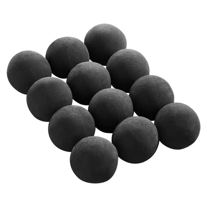 Ceramic Fire Balls, 100 mm 12 Pcs Round Fire Stones, Reusable Lava Rocks Indoor and Outdoor Use, Decorative Fire Pit Rocks for Propane/Gas Fireplace, Stove, Courtyard, Camping, Black