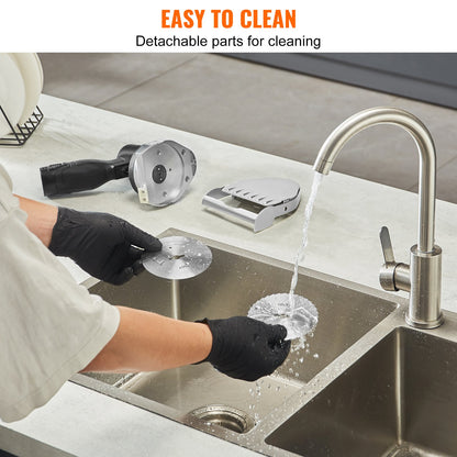 Elektrisk Shawarma-kniv, 80W sladdlös batteridriven professionell turkisk kniv, kommersiell gyroskärare i rostfritt stål, dönerkebabköttskärare med 2 blad, Φ4"/100mm, 0-8mm justerbar tjocklek