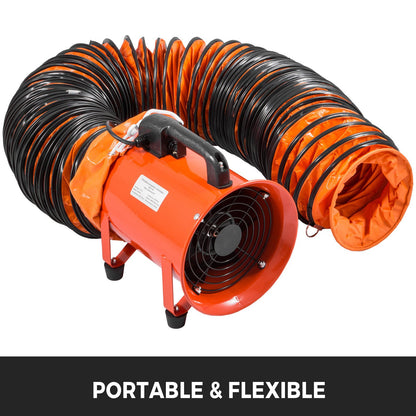 25FT PVC Flexible Duct,PVC Flexible Duct Hosing Industrial Portable Ventilator Extractor Hose Heavy Duty for 10 Inch Exhaust Fan