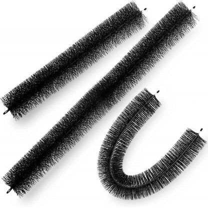 Rännskyddsborste med 9,6 meter lång borst, 11,3 cm (diameter) rännborste lövskydd passar för 12,6 cm rännor, galvaniserad ståltrådsrännborste, inga verktyg, gör-det-själv-rännskydd för att hålla borta skräp