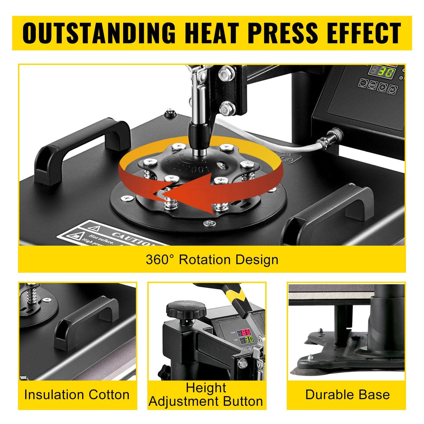 5 In1 Heat Press 38.1 x 38.1 cm Transfer Cap 134.6 cm Vinyl Cutter Plotter Cutting 3 Blades