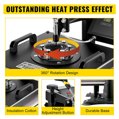 5 In1 Heat Press 38.1 x 38.1 cm Transfer Cap 134.6 cm Vinyl Cutter Plotter Cutting 3 Blades