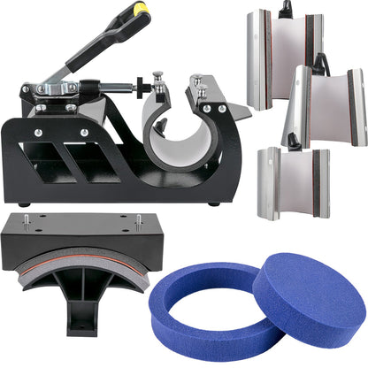 Heat Press Machine 38.1x38.1 cm 8 In 1 Heat Press 1000W Sublimation Machine 360° Rotation Swing Away Heat Press 8 In 1 Shirt Printing Machine Dual-Tube Heating for DIY T-Shirts Cap Mugs (Black)