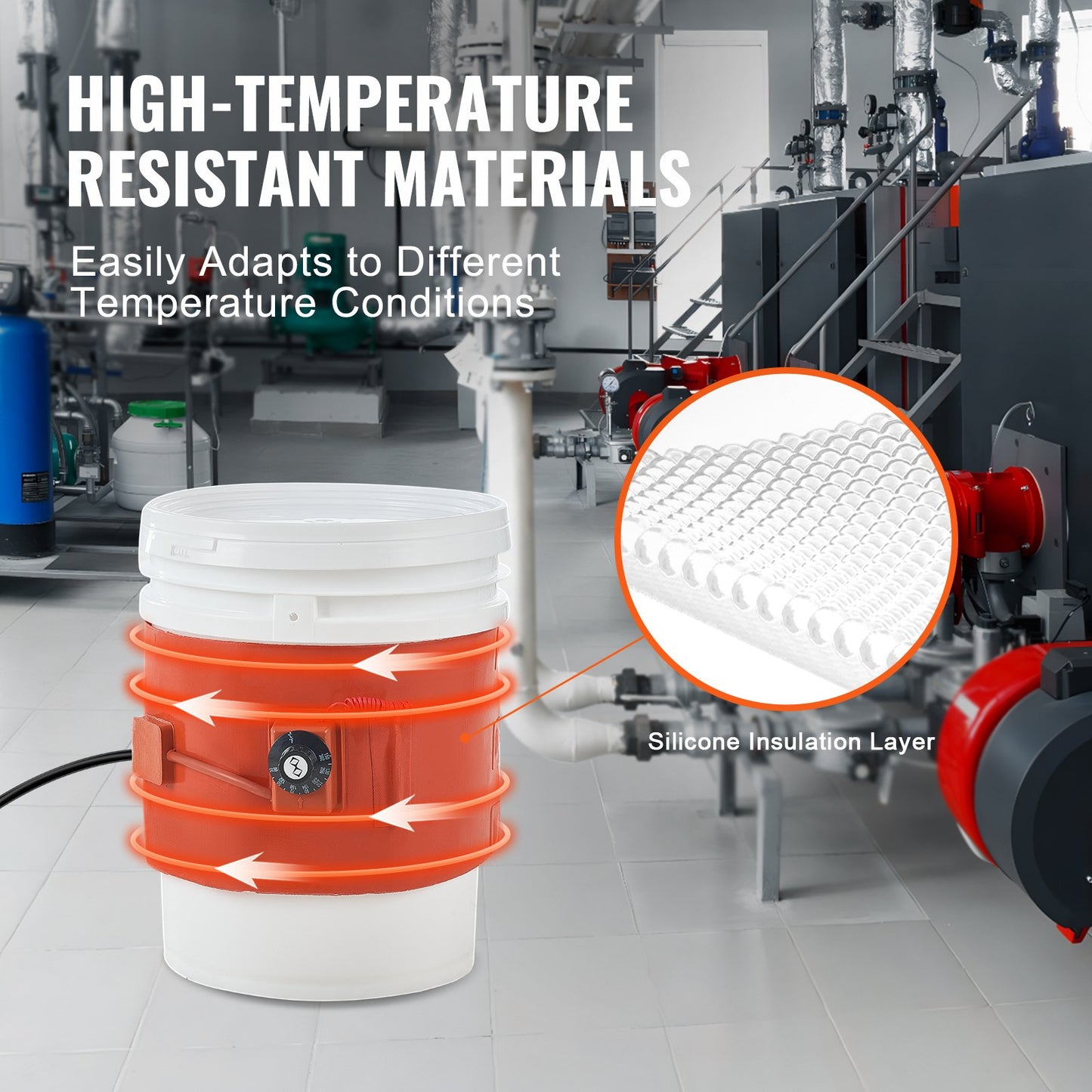 18.9 L Metal Drum Heater 800 Watt 19.7 cm Width 30-150°C Adjustable