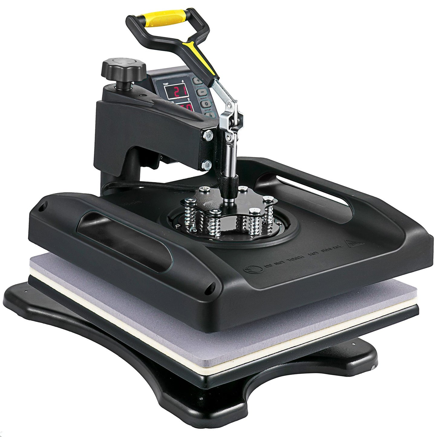 Värmepressmaskin 15 x 15 tum 360° rotation svängbar svart värmepress 5 i 1 skjorttrycksmaskin 5 i 1 värmepress 1000W sublimeringsmaskin dubbelrörsvärme för gör-det-själv-muggar