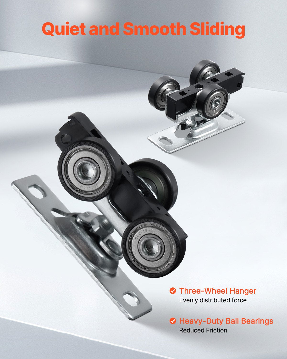 Sliding Pocket Door Hardware Track Kit, 5.73 ft Heavy Duty Pocket Door Hardware Kit, Commercial Grade Pocket Door Hardware and Track Set for 24"-36" Wide Single Door, Smoothly and Easy to Install