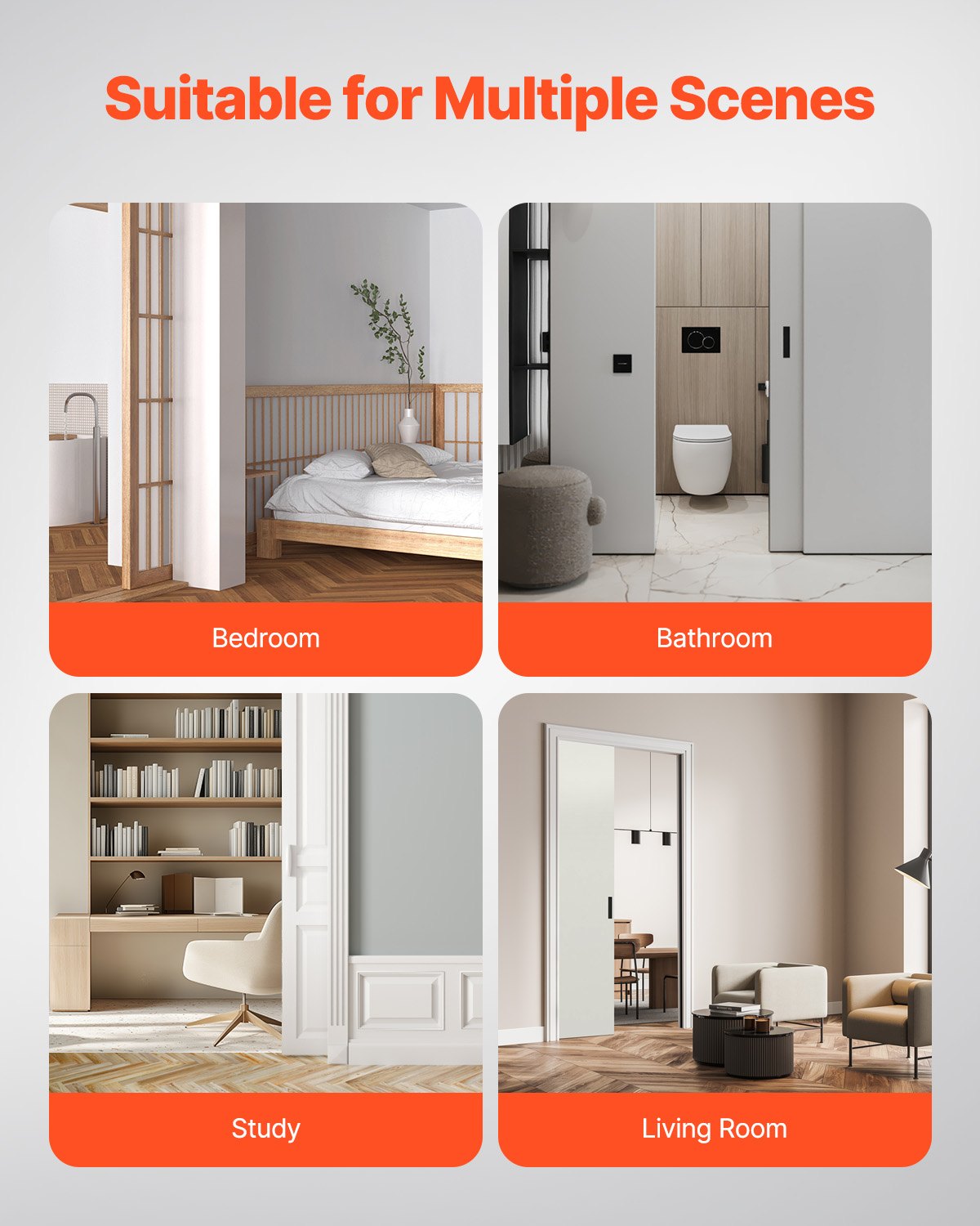 Sliding Pocket Door Hardware Track Kit, 5.73 ft Heavy Duty Pocket Door Hardware Kit, Commercial Grade Pocket Door Hardware and Track Set for 24"-36" Wide Single Door, Smoothly and Easy to Install