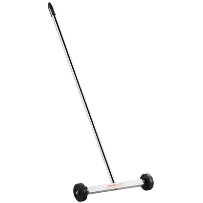Magnetic Sweeper with Wheels, 15inch Mini Magnetic Sweeper, 8 lbs Capacity, Adjustable Handle, Lightweight Magnetic Pickup Sweeper to Pick Up Nails and Screws, Easy Cleanup of Workshop Garage