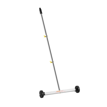 Magnetic Sweeper with Wheels, 43 cm, 4.5 kg Load Capacity, Lightweight Magnetic Pickup Sweeper with Adjustable Handle, Pick Up Nails and Screws, Easy Cleanup for Garages, Roofing Projects