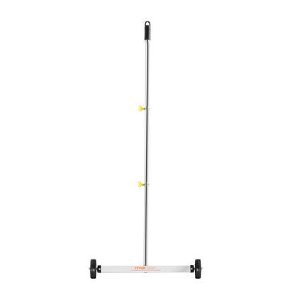 Magnetic Sweeper with Wheels, 43 cm, 4.5 kg Load Capacity, Lightweight Magnetic Pickup Sweeper with Adjustable Handle, Pick Up Nails and Screws, Easy Cleanup for Garages, Roofing Projects