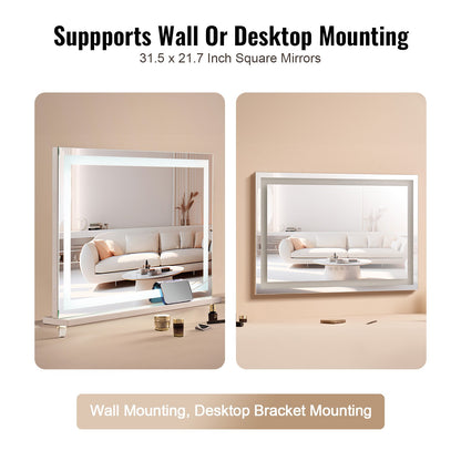 Lighted Makeup Mirror 3 Color w/ Bluetooth USB Desktop Wall-mount 55.1 cm