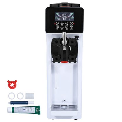 Commercial Ice Cream Machine, 10L/H Yield, 900W Single Flavor Countertop Soft Serve Ice Cream Maker, with 4L Hopper 1.6L Cylinder, LCD Panel Auto Clean Pre-cooling, for Restaurant Snack Bar
