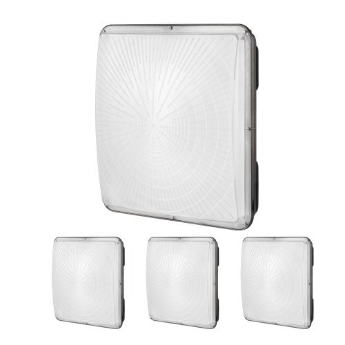 4-pack LED-taklampor, 150W, 16500LM 5000K dagsljus kommersiella industriella utomhustaklampor, 315mm x 315mm utanpåliggande takbelysning för bensinmack, lager, garage, gatubutik, IP65