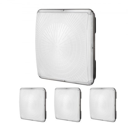 4-pack LED-taklampor, 150W, 16500LM 5000K dagsljus kommersiella industriella utomhustaklampor, 315mm x 315mm utanpåliggande takbelysning för bensinmack, lager, garage, gatubutik, IP65