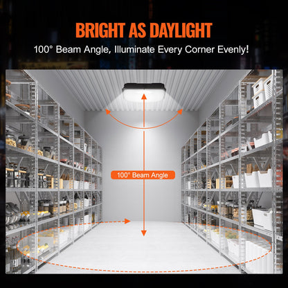 4-pack LED-taklampor, 150W, 16500LM 5000K dagsljus kommersiella industriella utomhustaklampor, 315mm x 315mm utanpåliggande takbelysning för bensinmack, lager, garage, gatubutik, IP65