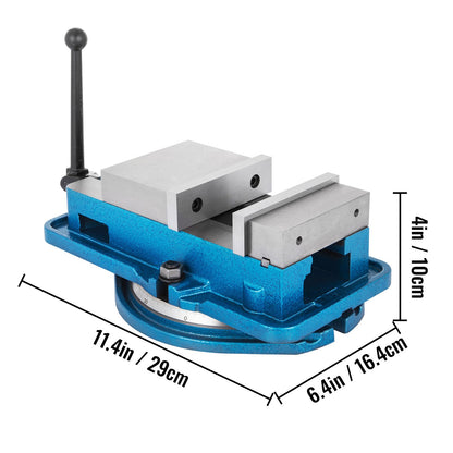 80MM Heavy Duty Milling Vise Bench Clamp Vise High Precision Clamping Vise 3 Inch Jaw Width with 360 Degree Swiveling Base CNC Vise