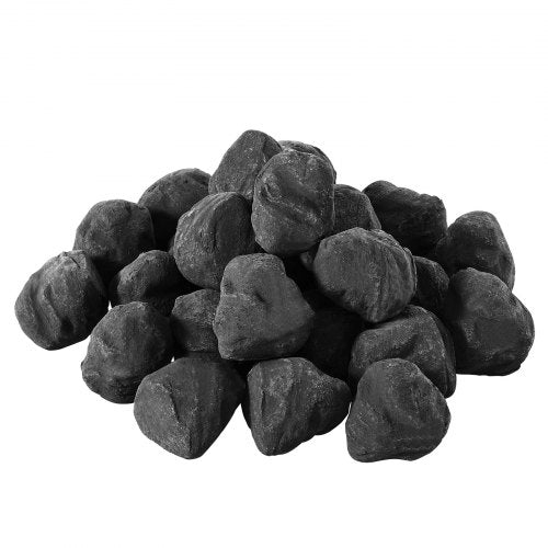 Lava Rocks, 30.48-50.8 mm 25 Pcs Fire Stones Lava Rocks For Fire Pit, Reusable Fire Pit Stones Indoor & Outdoor Use,Decorative Firepit Stone for Propane/Gas Fireplace,Stove, Courtyard,Camping