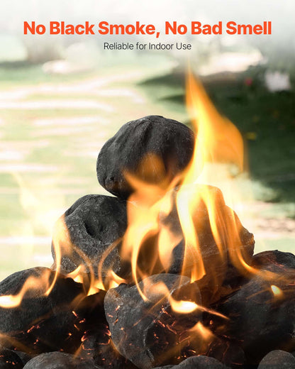 Lava Rocks, 30.48-50.8 mm 25 Pcs Fire Stones Lava Rocks For Fire Pit, Reusable Fire Pit Stones Indoor & Outdoor Use,Decorative Firepit Stone for Propane/Gas Fireplace,Stove, Courtyard,Camping