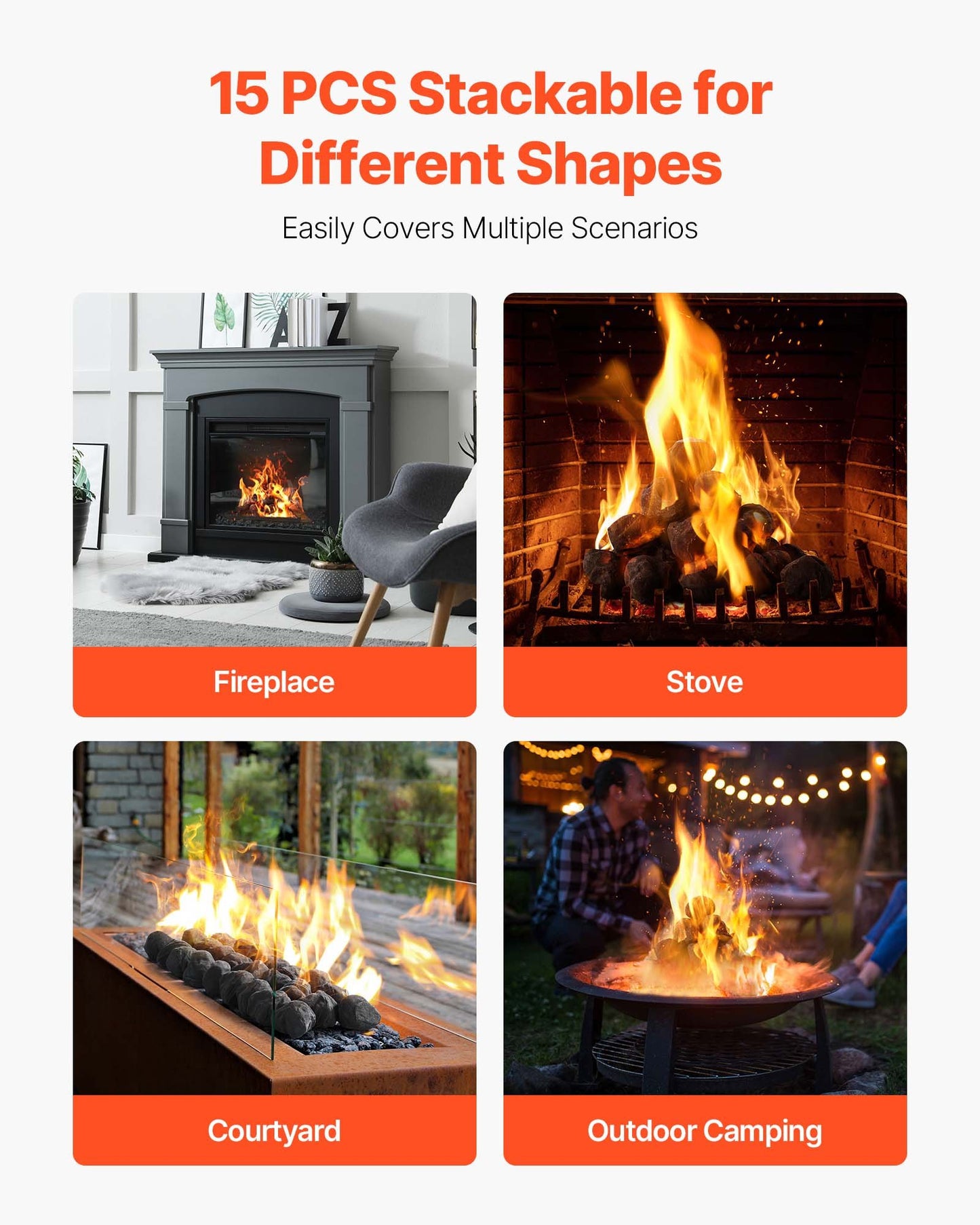 Lava Rocks, 30.48-50.8 mm 25 Pcs Fire Stones Lava Rocks For Fire Pit, Reusable Fire Pit Stones Indoor & Outdoor Use,Decorative Firepit Stone for Propane/Gas Fireplace,Stove, Courtyard,Camping