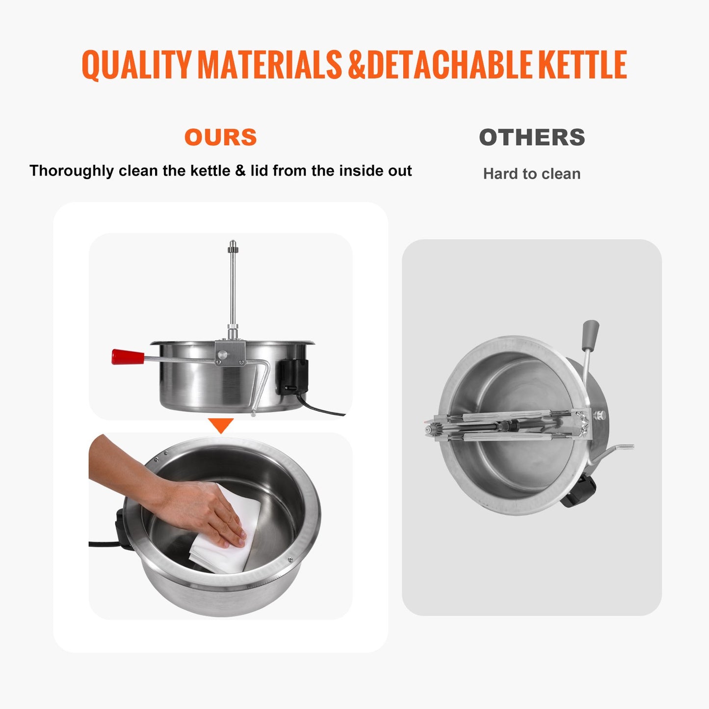 Popcorn Maker, 1615W Popcorn Popper Machine, 16 Oz Kettle Large Capacity Countertop Popcorn Maker with Tempered Glass, Includes 3 Stainless Steel Scoops, Movie Theater Style, Red