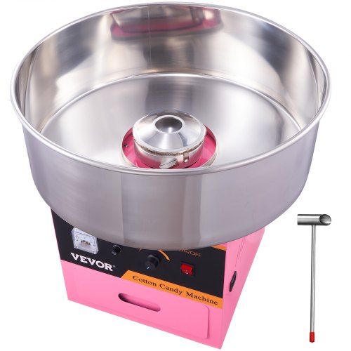 Electric Cotton Candy Machine, 1000W Commercial Candy Floss Maker with 52cm Stainless Steel Bowl, Sugar Scoop, and Drawer, Easy Home Use, Perfect for Kids Birthday, Family Party, Pink
