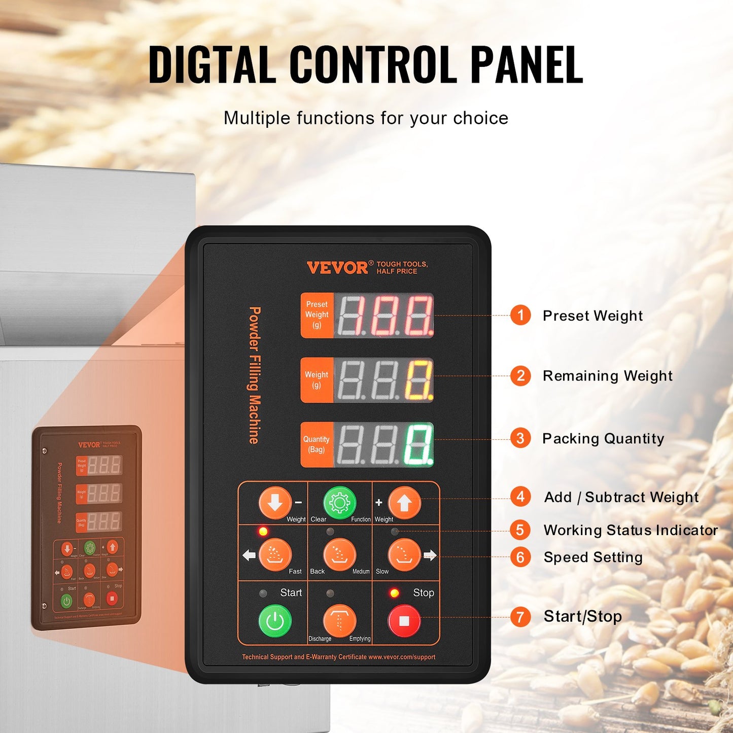 Pulverfyllningsmaskin, 0,002-0,22 lbs/1-100 g, automatisk intelligent partikelvägningsmaskin, flaskpåsepulverfyllningsmaskin partikeldispenser för tefrön, spannmål, pulver, mjöl, bönor, glitter