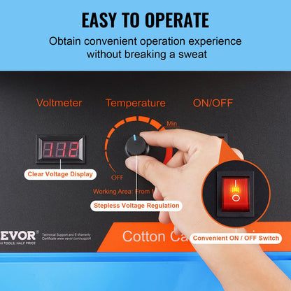 Electric Cotton Candy Machine, 1000W Candy Floss Maker, Commercial Cotton Candy Machine with Cover, Stainless Steel Bowl, and Sugar Scoop, Perfect for Home Kids Birthday, Family Party (Blue)