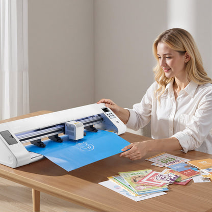 Cutting Machine, Automatic Edge Detection Vinyl Cutter Machine with Two Types of Blades, Design Software and Materials, Compatible with Multiple File Formats, for Creating Customized DIY Crafts