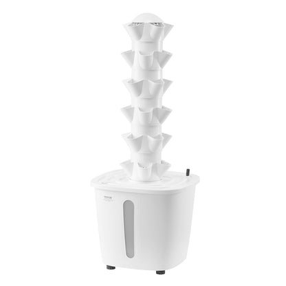Hydroponic Growing System, 30 Pods Vertical 6 Tiers Hydroponic Tower, Home Hydronic Garden with Water Pump & Timer, Water Circulation Plants Germination Kit for Indoor Herbs Fruits & Vegetables