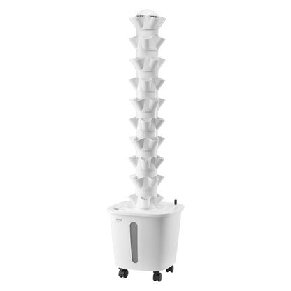 Hydroponic Growing System, 50 Pods Vertical 10 Tiers Hydroponic Tower, Rolling Hydronic Garden with Water Pump & Wheels, Indoor Plants Germination Kit for Herbs Fruits & Vegetables