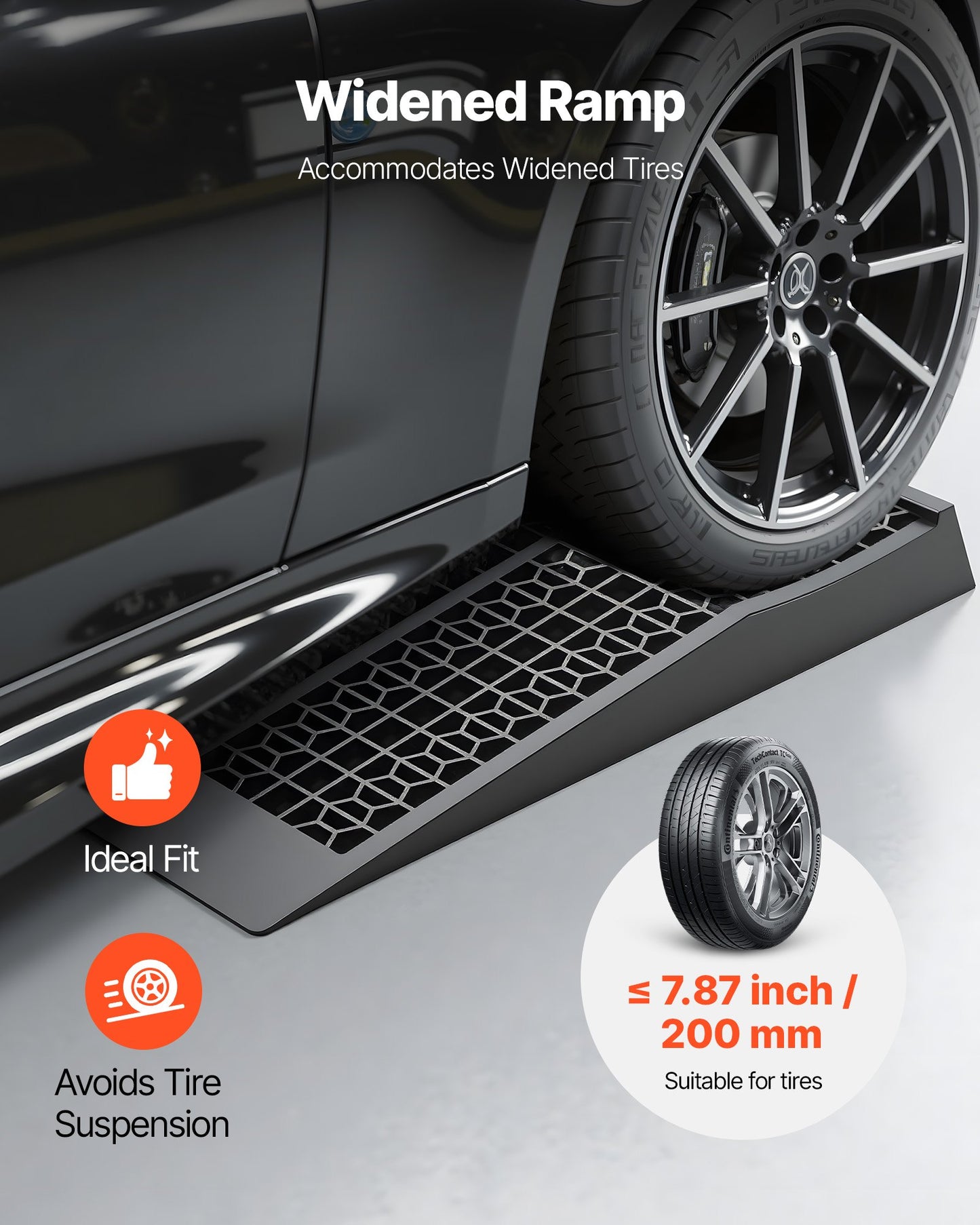 Car Ramps, 2 PCS 9072 kg GVW Capacity, 65 mm Lift Height, Portable Low Profile Car Service Ramps for Home Garage Maintenance & Oil Changes, Heavy Duty for Low Chassis Vehicle & Support Jack